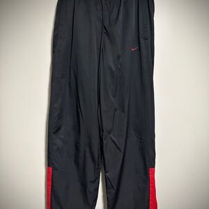 Y2K Nike Baggy Men's Black and Red Track Pants🔥